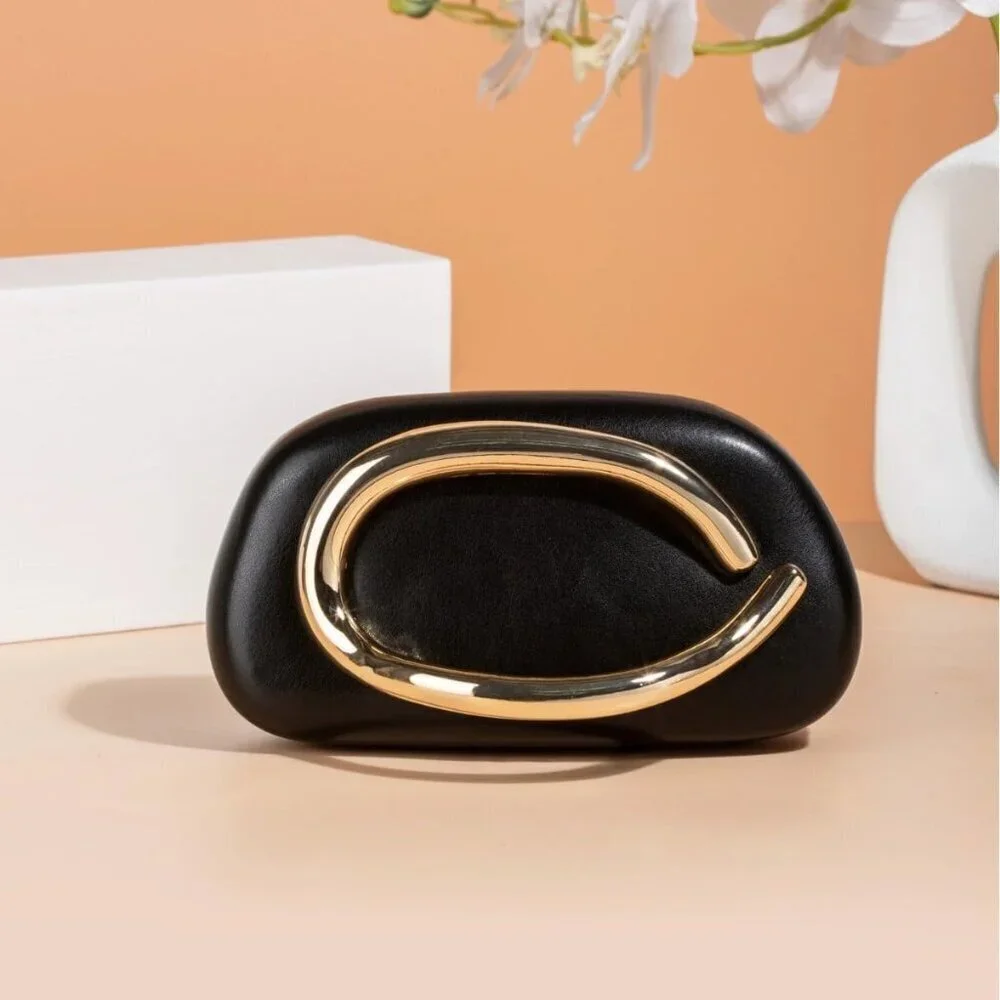 Women Clutch Purse Vegan Leather Evening Bag Compact Shoulder Crossbody
